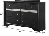 ZUN Modern Luxury 1pc Glam 7-Drawer Dresser Pullout Jeweler Tray Silver Panel Bedroom Solid Wood Wooden B011P234367