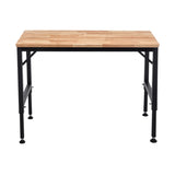 48" Heavy-Duty Adjustable Workbench for Garage, Rubber Wood Shop Table W/Rubber Pads, Hardwood W1422P218517