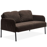 Brown 2 Seater Polyester Fabric Sofa, Modern Loveseat Sofa, Comfy Small Couches for Small Space W1164P239079