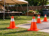 18 Inch Traffic Cones 12 Pack, Orange PVC Safety Road Cones with Reflective Collars and Stable Base 46200433