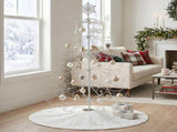 6ft White PVC Metal Artificial Christmas with Snowflake Topper, No Extra Ornaments, Daily Decor 13875563