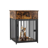 ZUN Dog Crate Furniture, Dog House, Decorative Dog Kennel with Drawer, Indoor Pet Crate End Table for W57868892