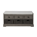 ZUN Collection Wood Storage Bench with 3 Drawers and 3 Baskets 59768756