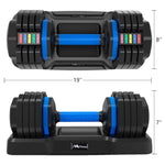 ZUN Adjustable Dumbbell - 55lb Single Dumbbell with Anti-Slip, Fast Adjust Weight by Turning 54473935