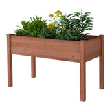 48x24x30 inch Raised Garden Bed with Legs, Elevated Wooden Planter Box for Outdoor Plants Flowers 55979115