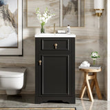 20-Inch Bathroom Vanity with Ceramic Sink, Soft Close Door, Adjustable Shelf, and Door-Mounted N729P192077B