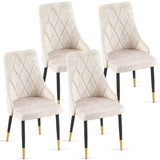 ZUN Beige Dining Chairs Set of 4 Living Room Chair Modern Kitchen Armless Side Chair W1164P204924