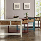 Teal Console Table with Bottom Shelf B062P189201