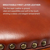 Seat height 26'' Cow top Leather Wooden Bar Stools, 360 Degree Swivel Bar Height Chair with Backs W2195135487