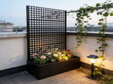 Metal Planter Box with Trellis 70.9in H x 43.3in W x 15.8in D - Outdoor Raised Garden Bed with W1586P455883
