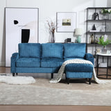 UNITED WE WIN Sofa for three, solid wood frame, Chenille fabric, side pocket, with two cup holders, W1568142739