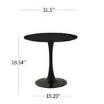 ZUN 31.5" Round Dining Table, Mid-Century Black Tulip Table, Metal Base Pedestal Table for 2-4 W2533P170059