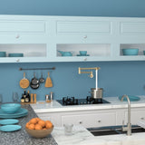 Pot Filler Faucet - Wall Mount Kitchen Sink Faucet Folding Stretchable with Single Hole Two Handles, W1243P262577