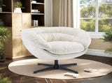Modern Chenille Chair, 360&deg Swivel Club Chair/Accent Chair with Removable Cushion, Round N817P207777B