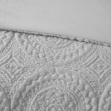 Twin Embroidered Medallion Faux Fur Ultra Plush Comforter Mini Set B03597084