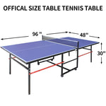 ZUN 8ft Mid-Size Table Tennis Table Foldable & Portable Ping Pong Table Set for Indoor & Outdoor Games 59711211