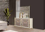 ZUN Omari Modern Style 6- Drawer Dresser Made with Wood and Gold Accents in Beige B009P245440