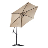 ZUN 10ft Cantilever Patio Umbrella, Offset Hanging Outdoor Table Umbrella with Tilt Crank, 6 Sturdy 19848697