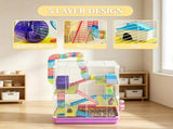Pink 5-Tier Portable Hamster Cage for Short Trip Outing, Small Animal Travel Carrier with Tunnel 68757811