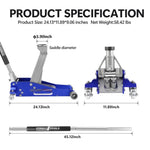 ZUN Hydraulic Low Profile Aluminum and Steel Racing Floor Jack with Dual Piston Quick Lift Pump, 2.5 Ton W1239127219