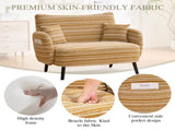 Modern style two-seater sofa with ultra-comfortable armrests, armrest pillows, and storage pockets, W395P376588
