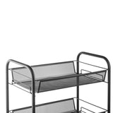 Exquisite Honeycomb Net Four Tiers Storage Cart with Hook Black 01157249