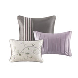 Embroidered 7 Piece Comforter Set Purple Queen B03596941