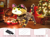Holiday decoration 3D cute cat with LED lights 09458148