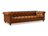Alto 88" Tufted Chesterfield Sofa, Burnt Orange Performance Velvet B2719P280169