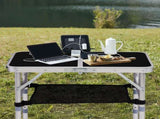 Outdoor Folding Camping Table, 2ft Portable Pinic Table with 3 Adjustable Height, Small Aluminum 66215445