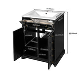 24" Bathroom Vanity a Drawer & Two Soft-Closing Doors, Painted Modern Bathroom Storage Cabinet N710P276692B