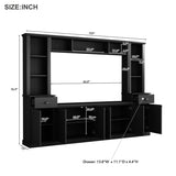 Minimalist Entertainment Wall Unit Set Bridge for TVs Up to 75'', Ample Storage Space TV Stand 57786157