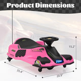 ZUN 12V Kids Ride-On Drifting Car, Electric Go Kart w/ MP3, USB, LED Lights, High-Low Speed, Power W2181P162603