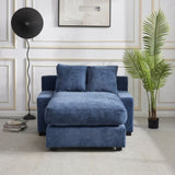 ZUN Modern Luxury Sofa Couch for Living Room Quality Upholstery Sleeper Sofa Bed Daybed Blue W1097P232984