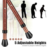 Folding Seat Cane 5-Level Height Adjust, LED Light, Anti-Slip Pads, Aluminum Alloy, Bonus 81097727
