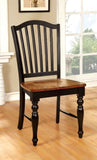 Set of 2 Side Chairs in Black and Antique Oak Finish B016P222699