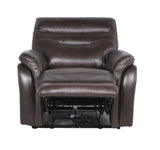 Contemporary Top-Grain Leather Recliner Set - Power Footrest, Power Headrest - Control Panel, USB B081109557