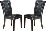 ZUN Modern Parson Chairs Black Faux Leather Tufted Set of 2 Side Chairs Dining Seatings HSESF00F1750