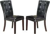 ZUN Modern Parson Chairs Black Faux Leather Tufted Set of 2 Side Chairs Dining Seatings HSESF00F1750