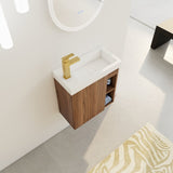 ZUN 20'' Floating Wall-Mounted Bathroom Vanity with White Resin Sink & Soft-Close Cabinet Door W999P143199