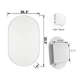 20x34 Inch Oval Recessed Medicine Cabinet, Metal Framed Bathroom Wall Cabinet with Mirror and W1435P201161