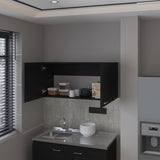 FM FURNITURE Nakya Kitchen Wall Cabinet with 2 Doors, Black B128P293888