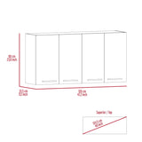 120 Wall Cabinet , Four Doors, Two Cabinets, Two Shelves -White B20091818