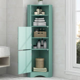 ZUN Tall Bathroom Corner Cabinet, Freestanding Storage Cabinet with Doors and Adjustable Shelves, MDF WF293800AAC