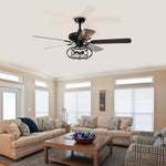 ZUN Low Profile Ceiling Fan with Lights,Blade Dark Wood 52-inch Ceiling Fan W1592P154143