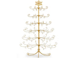 6ft Gold Iron Christmas Tree with Snowflake Top, PVC Everyday Decor Tree 72612651