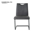 Modern Charcoal PU dining chair living room chair upholstered chair, black metal chair leg design, W210P199100