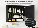 2 in 1 Mirrored Bathroom Wall Cabinet, Space-Saving Medicine Cabinet with Hidden Storage & Shelves 16479845