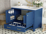 30" Blue Bathroom Vanity Single Sink, Combo Cabinet Undermount Sink, Bathroom Storage Cabinet WF324043AAC