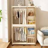 Portable Wardrobe Closet Storage Organizer for Clothes,Clothes Dresser,6 Magnetic Doors-6 Cubes & 2 W2699P327123